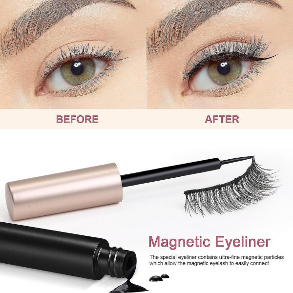 Pack Of 5 Magnetic Eyelashes With Glue Liner