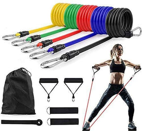 11-Piece Set of Premium Power Resistance Exercise Bands